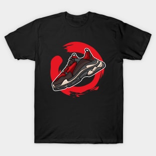 Balen Triple Red Black Sneaker T-Shirt